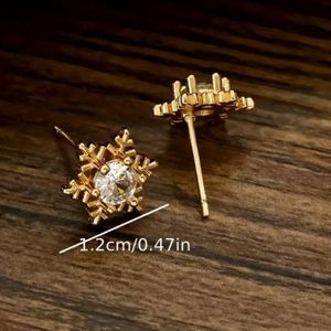 Snowflake Studs  Copper 18K Gold Plated